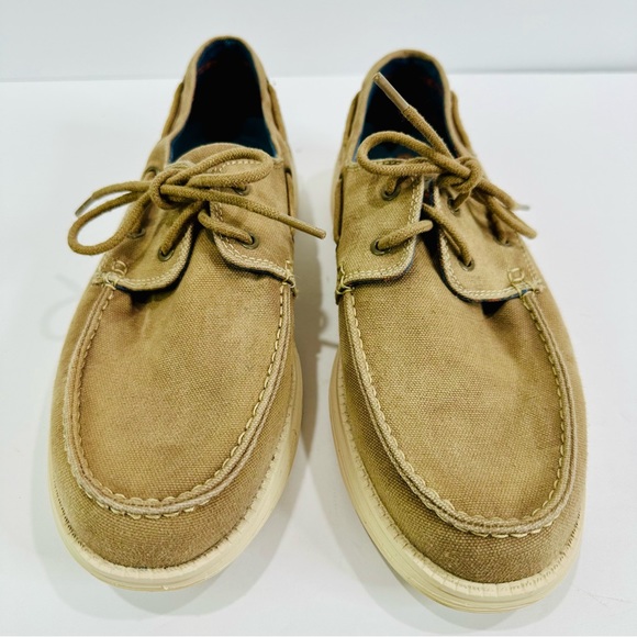 ๐ฉท SKETCHERS RELAXED FUT AIR-COOLED MEMORY FOAM TAN CANVAS DECK BOAT SHOE SIZE 8 - Picture 7 of 13